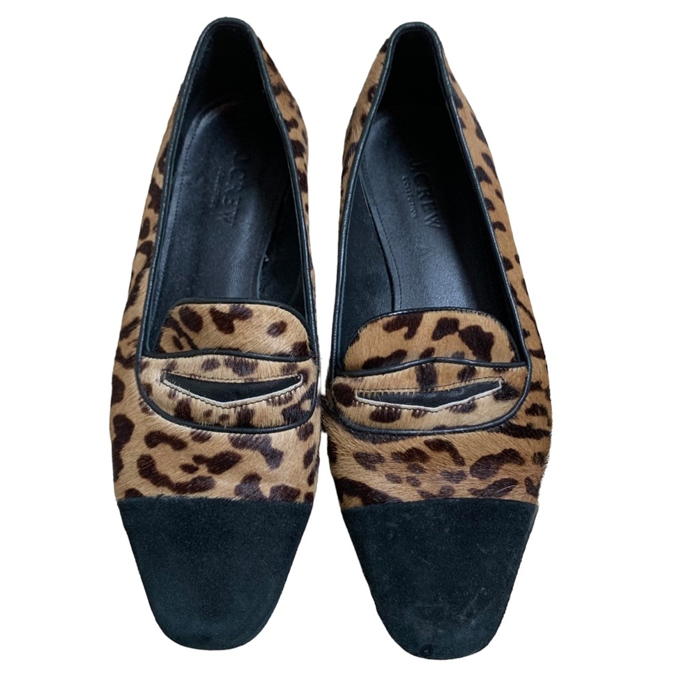 J Crew Collection Leopard Calf Hair Shoes 7